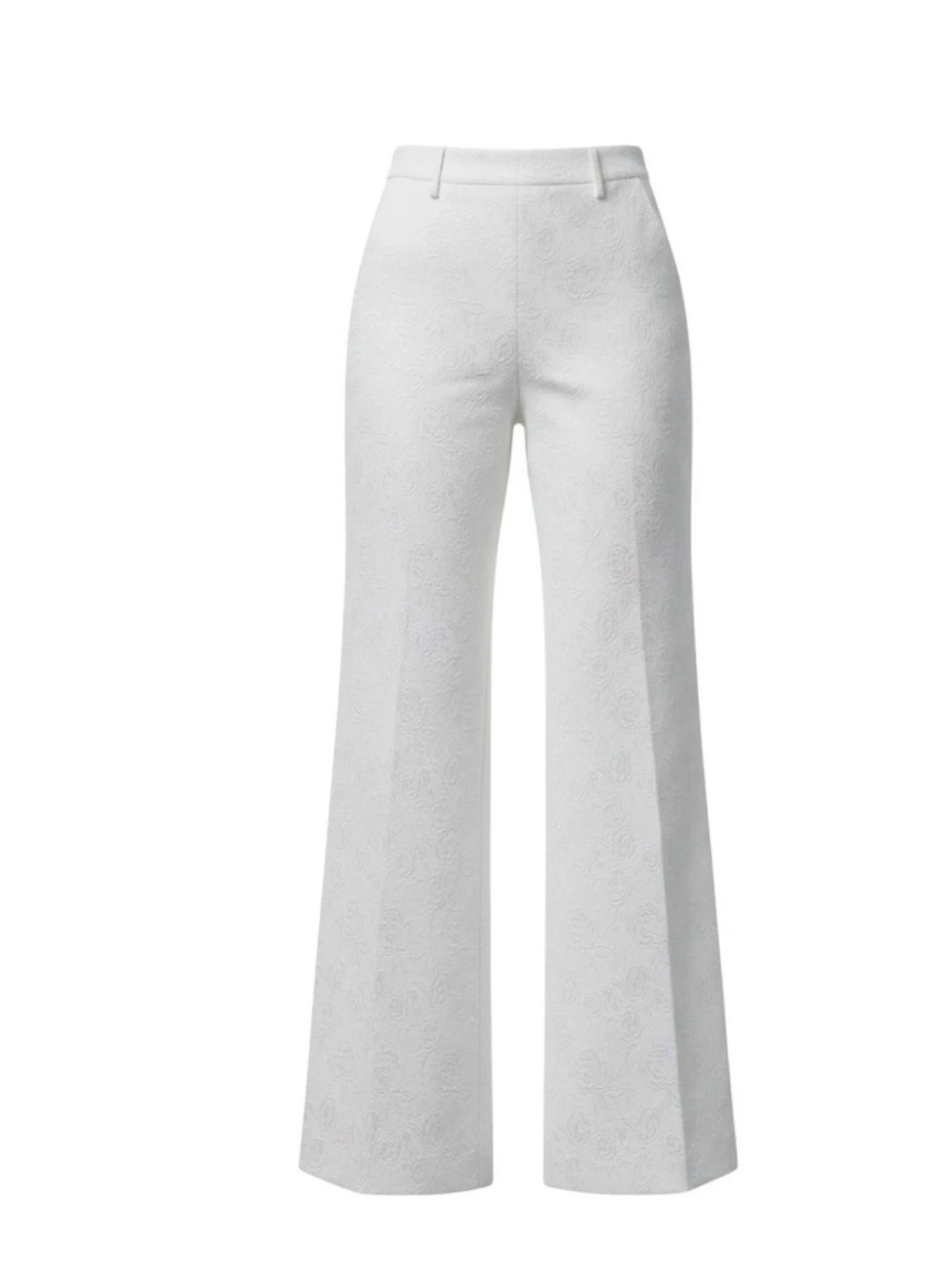 Current Air White Wide-Leg Jacquard Trousers